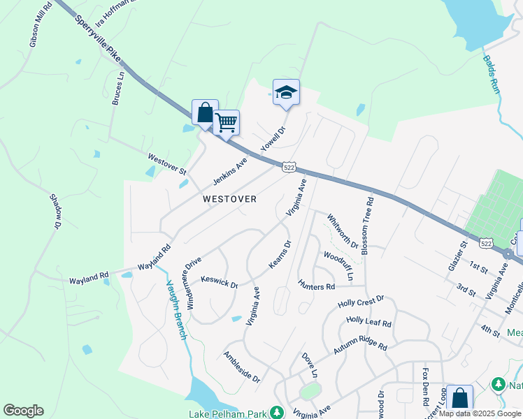 map of restaurants, bars, coffee shops, grocery stores, and more near 407 Lesco Boulevard in Culpeper
