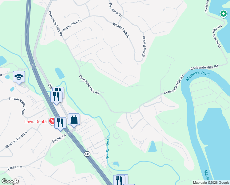 map of restaurants, bars, coffee shops, grocery stores, and more near 1 Park Lawn Drive in Fenton