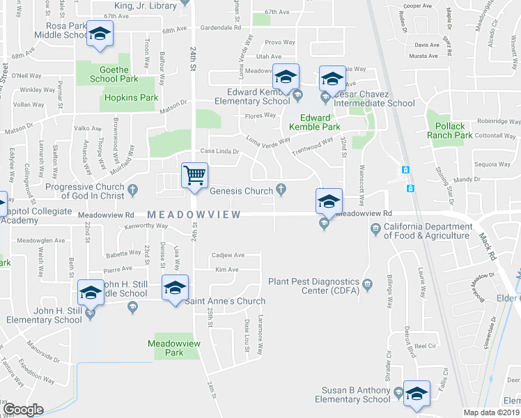 map of restaurants, bars, coffee shops, grocery stores, and more near in Sacramento