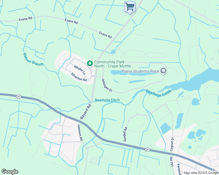 map of restaurants, bars, coffee shops, grocery stores, and more near 36868 Jahnigen Drive in Frankford