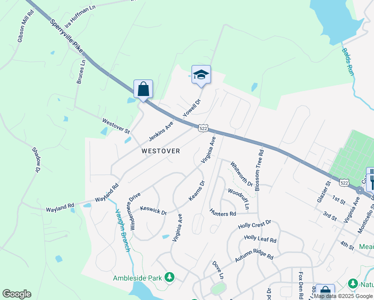 map of restaurants, bars, coffee shops, grocery stores, and more near 421 Lesco Boulevard in Culpeper