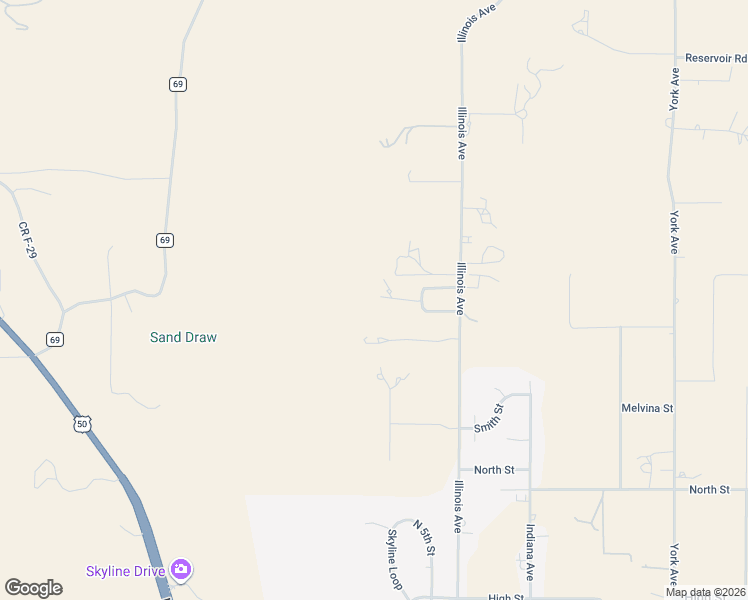 map of restaurants, bars, coffee shops, grocery stores, and more near 611 Rockridge Loop in Cañon City