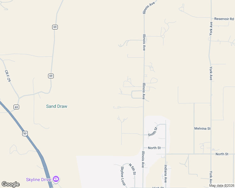 map of restaurants, bars, coffee shops, grocery stores, and more near 611 Rockridge Loop in Cañon City