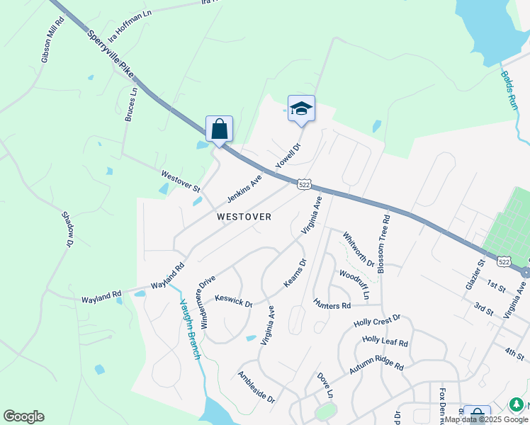 map of restaurants, bars, coffee shops, grocery stores, and more near 408 Lesco Boulevard in Culpeper