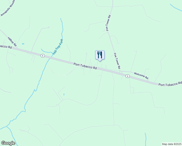 map of restaurants, bars, coffee shops, grocery stores, and more near 7025 Port Tobacco Road in Welcome