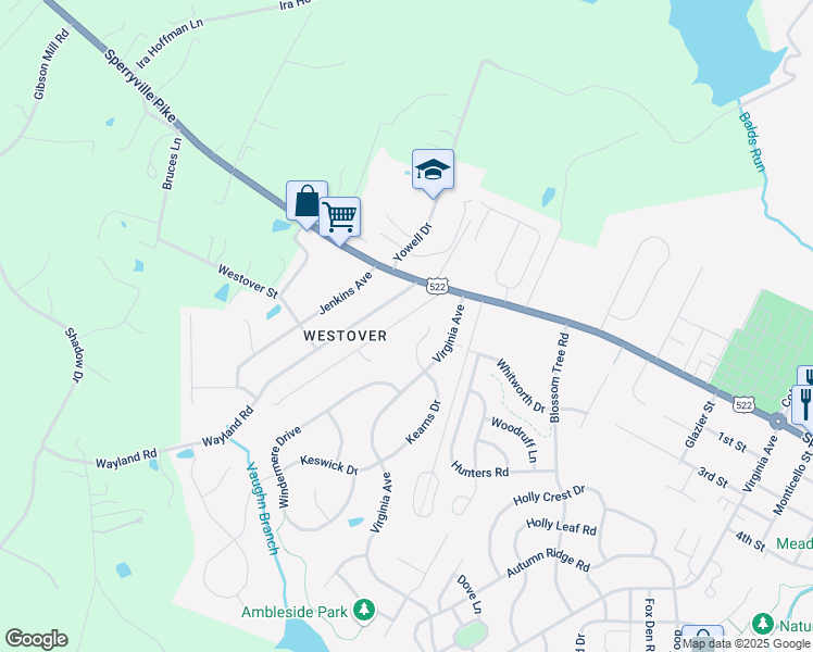 map of restaurants, bars, coffee shops, grocery stores, and more near 421 Lesco Boulevard in Culpeper