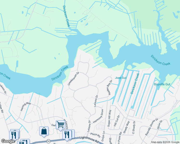 map of restaurants, bars, coffee shops, grocery stores, and more near 36974 Serenity Drive in Selbyville