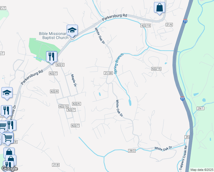 map of restaurants, bars, coffee shops, grocery stores, and more near 12 Rust Drive in Charleston