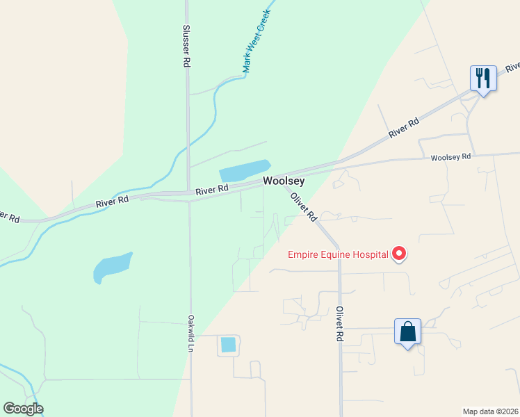 map of restaurants, bars, coffee shops, grocery stores, and more near 4022 Woolsey Road in Santa Rosa