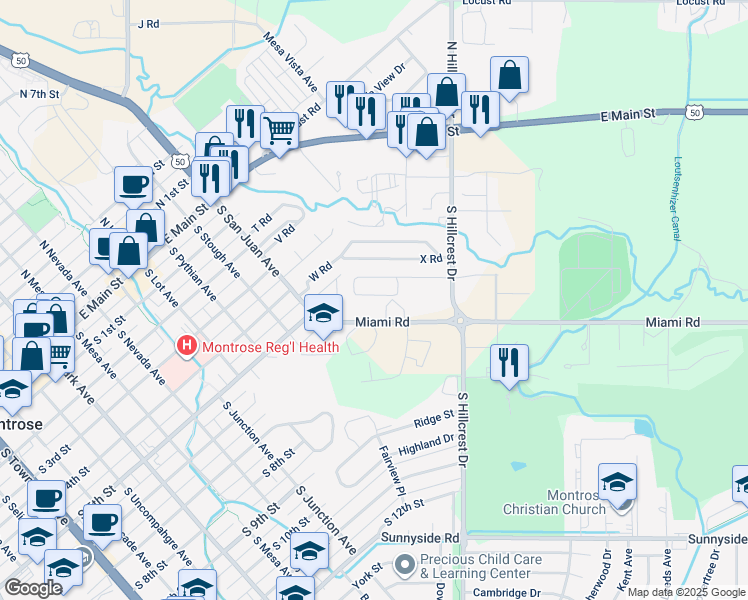 map of restaurants, bars, coffee shops, grocery stores, and more near 1518 Arizona Avenue in Montrose