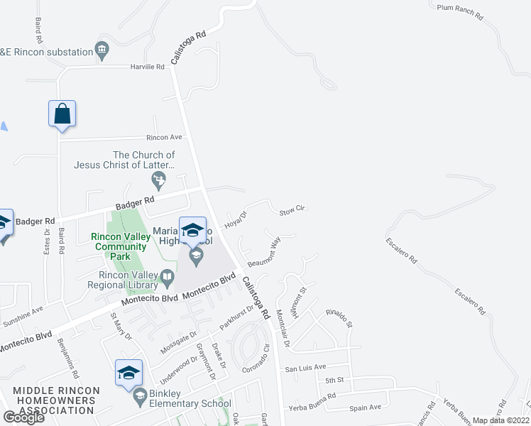 map of restaurants, bars, coffee shops, grocery stores, and more near 5260 Stow Circle in Santa Rosa