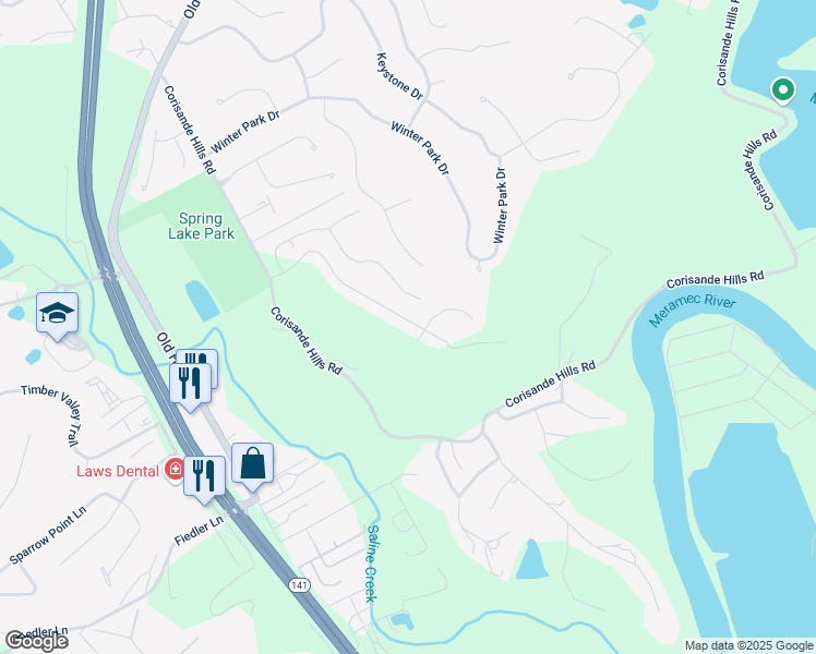 map of restaurants, bars, coffee shops, grocery stores, and more near 550 Willeck Lane in Fenton