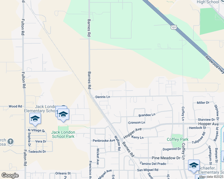 map of restaurants, bars, coffee shops, grocery stores, and more near 2133 Soleil Way in Santa Rosa