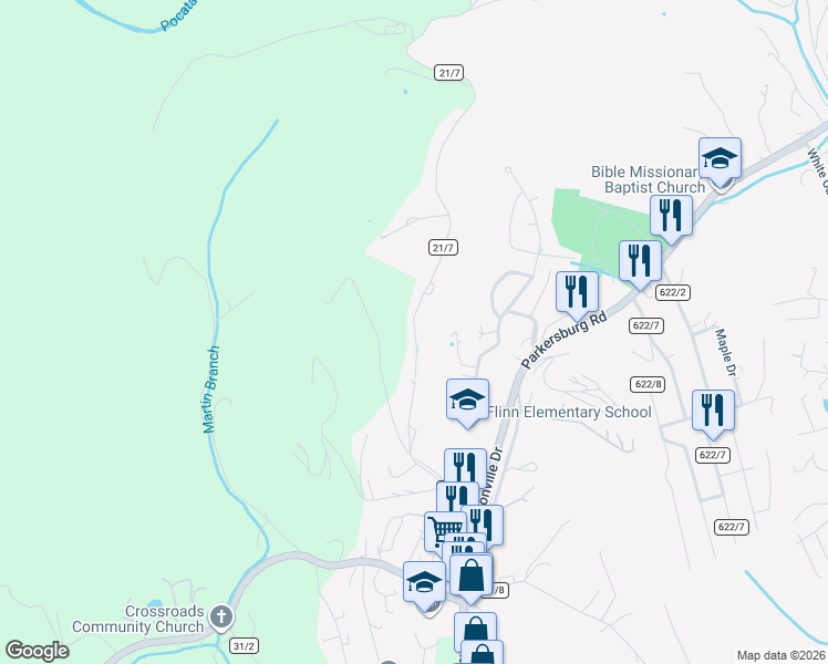 map of restaurants, bars, coffee shops, grocery stores, and more near 1465 Clearview Heights in Charleston