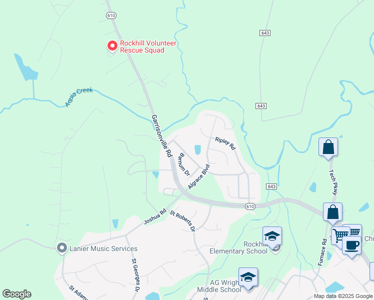 map of restaurants, bars, coffee shops, grocery stores, and more near 58 Hayes Street in Stafford