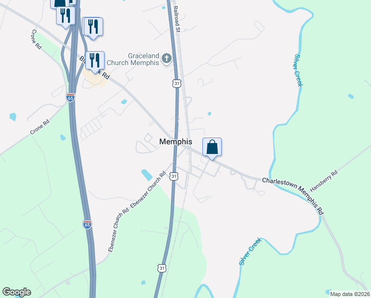 map of restaurants, bars, coffee shops, grocery stores, and more near in Memphis