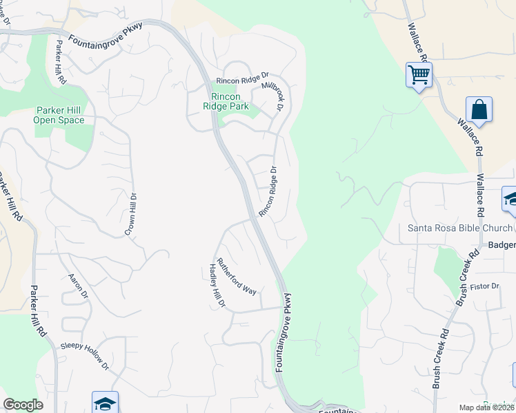 map of restaurants, bars, coffee shops, grocery stores, and more near 3709 Paxton Place in Santa Rosa