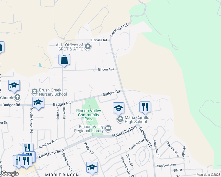 map of restaurants, bars, coffee shops, grocery stores, and more near 1321 Zachary Place in Santa Rosa