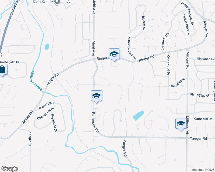 map of restaurants, bars, coffee shops, grocery stores, and more near 3267 Country Hollow Drive in St. Louis