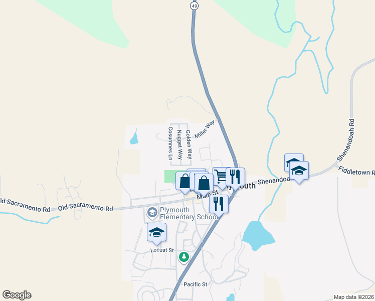 map of restaurants, bars, coffee shops, grocery stores, and more near 18901 Golden Way in Plymouth