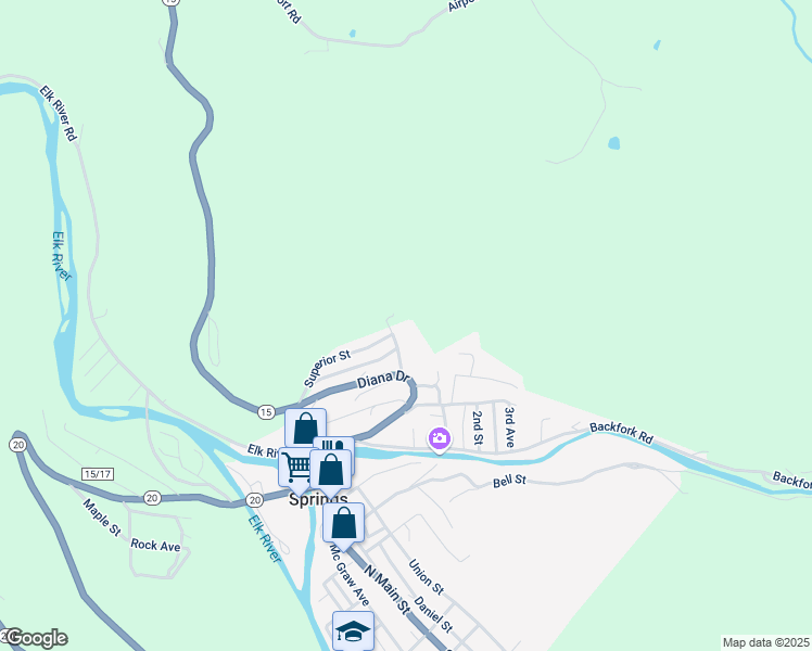 map of restaurants, bars, coffee shops, grocery stores, and more near 24 Superior Street in Webster