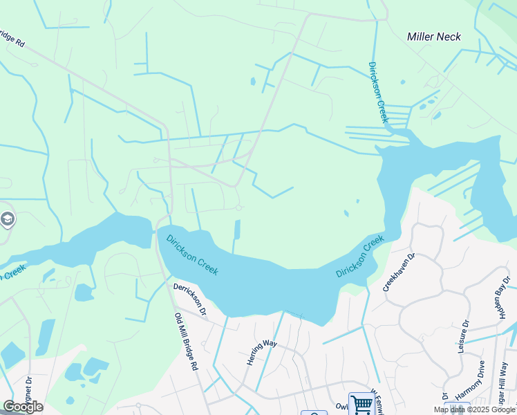 map of restaurants, bars, coffee shops, grocery stores, and more near 36410 Bunting Drive in Frankford