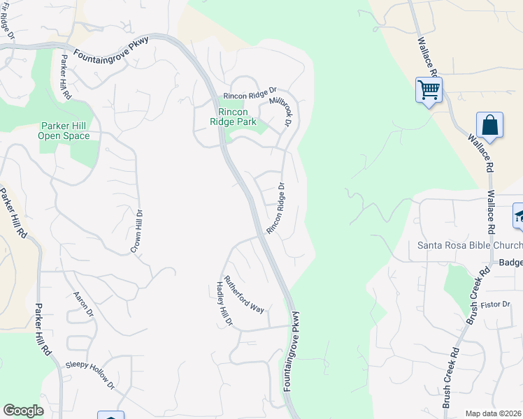 map of restaurants, bars, coffee shops, grocery stores, and more near 3709 Paxton Place in Santa Rosa