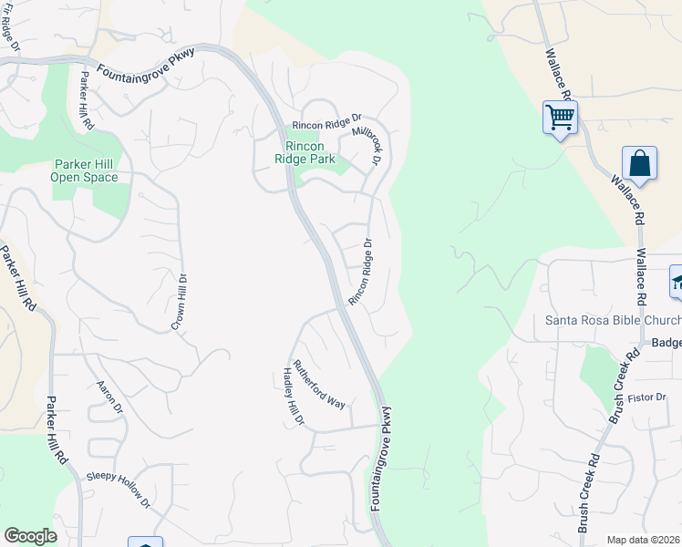 map of restaurants, bars, coffee shops, grocery stores, and more near 3709 Paxton Place in Santa Rosa