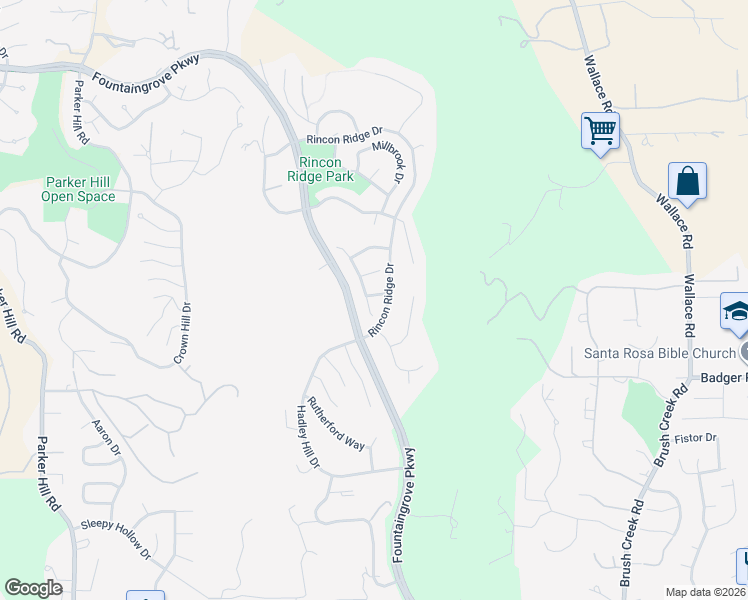 map of restaurants, bars, coffee shops, grocery stores, and more near 3738 Paxton Place in Santa Rosa