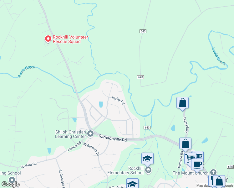 map of restaurants, bars, coffee shops, grocery stores, and more near 28 Webb Court in Stafford