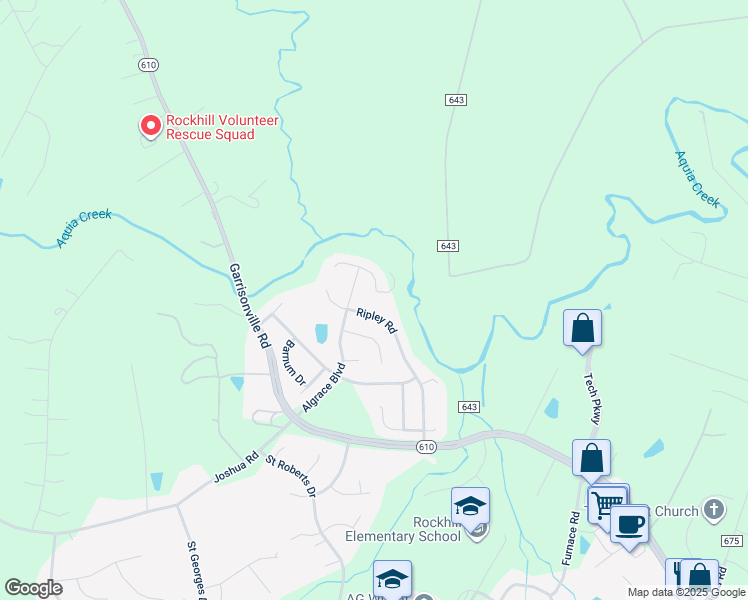 map of restaurants, bars, coffee shops, grocery stores, and more near 28 Webb Court in Stafford