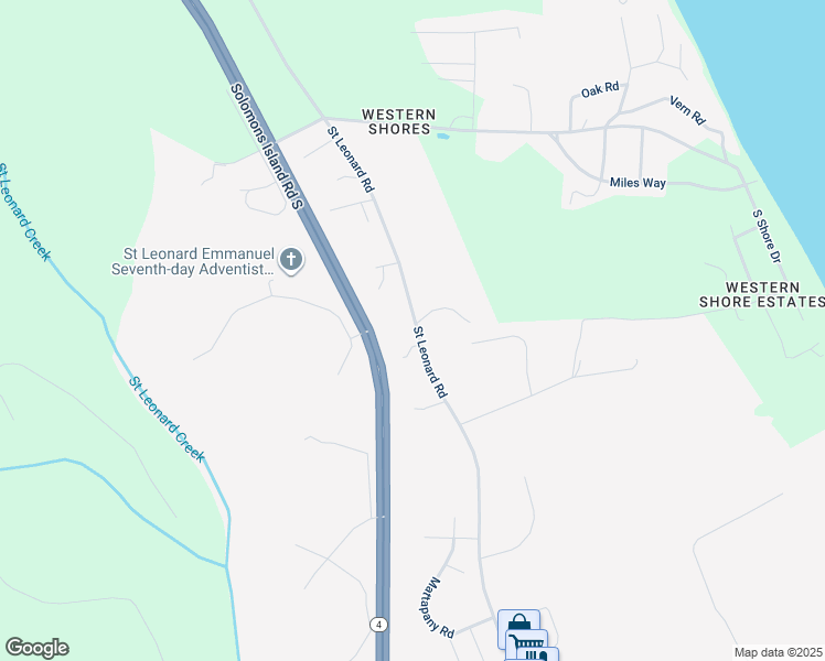 map of restaurants, bars, coffee shops, grocery stores, and more near 4005 Saint Leonard Road in Saint Leonard