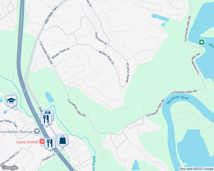 map of restaurants, bars, coffee shops, grocery stores, and more near 288 Copper Mountain Drive in Fenton