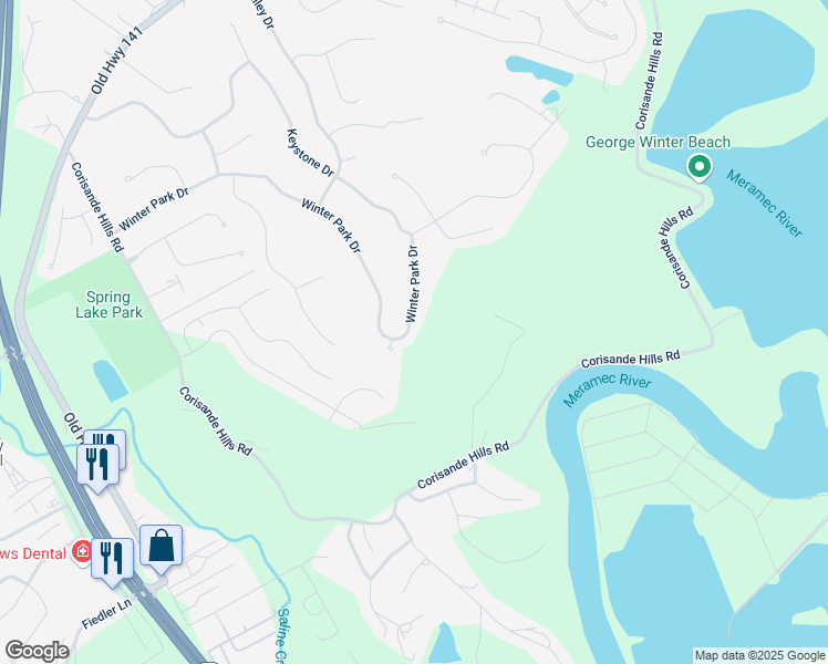 map of restaurants, bars, coffee shops, grocery stores, and more near 954 Winter Park Drive in Fenton