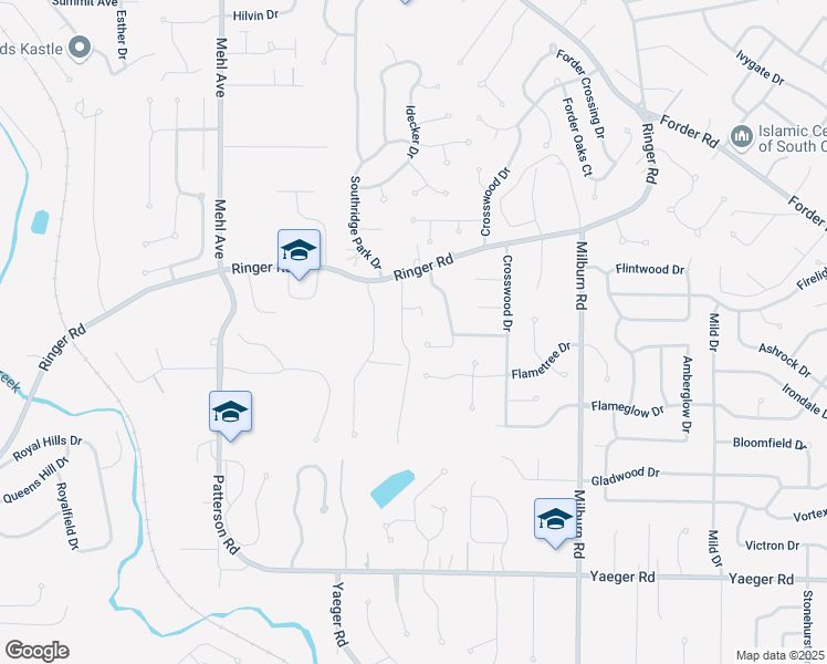 map of restaurants, bars, coffee shops, grocery stores, and more near 5019 Ivondale Lane in St. Louis