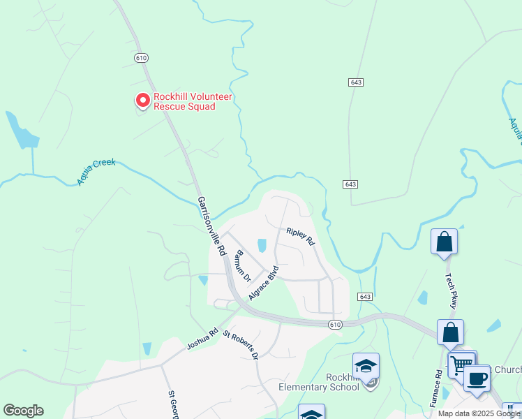 map of restaurants, bars, coffee shops, grocery stores, and more near 85 Ripley Road in Stafford
