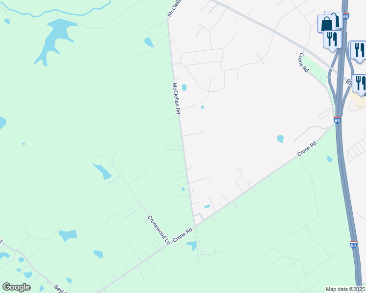map of restaurants, bars, coffee shops, grocery stores, and more near 14947 McClellan Road in Memphis