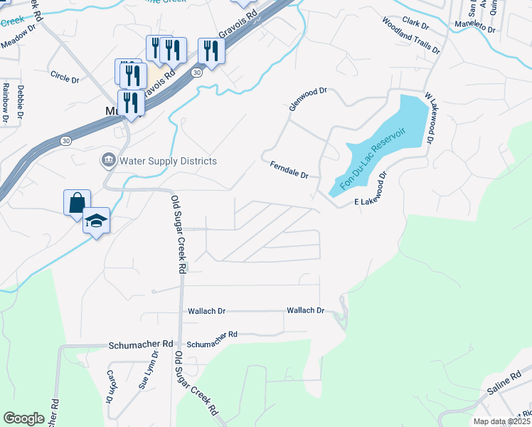 map of restaurants, bars, coffee shops, grocery stores, and more near 1050 Anise Lane in Fenton