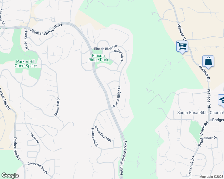 map of restaurants, bars, coffee shops, grocery stores, and more near 3738 Paxton Place in Santa Rosa