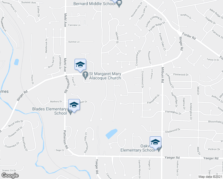 map of restaurants, bars, coffee shops, grocery stores, and more near 5019 Ivondale Ln in St Louis