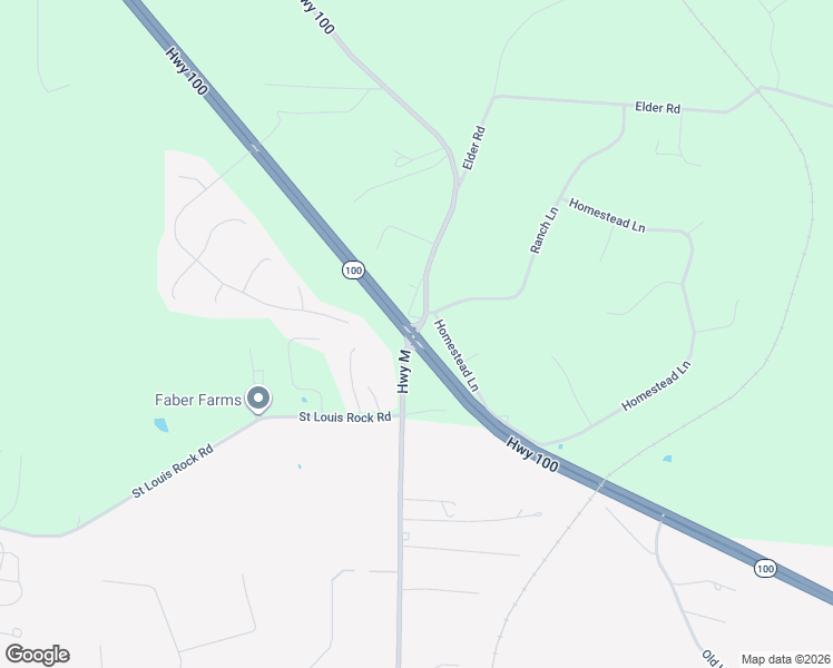 map of restaurants, bars, coffee shops, grocery stores, and more near 100 Old Highway 100 in Villa Ridge
