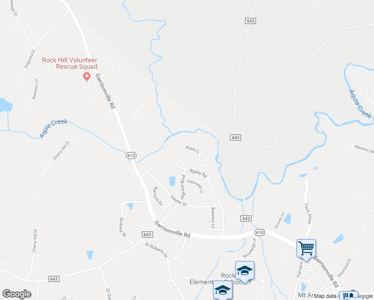 map of restaurants, bars, coffee shops, grocery stores, and more near 10 Webb Court in Stafford