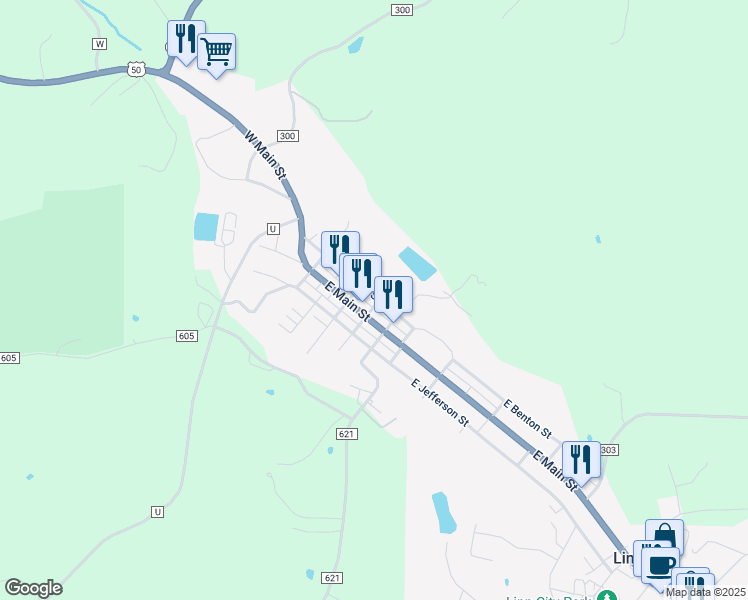 map of restaurants, bars, coffee shops, grocery stores, and more near in Linn