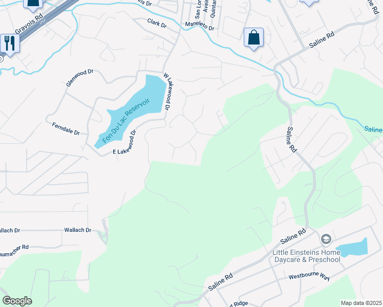 map of restaurants, bars, coffee shops, grocery stores, and more near 109 Saddlehorn Court in Fenton