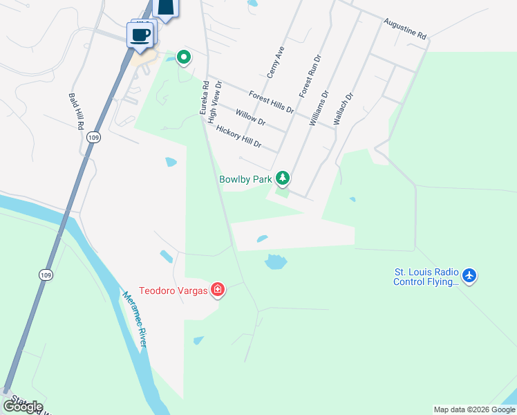 map of restaurants, bars, coffee shops, grocery stores, and more near 1030 Eureka Road in Eureka