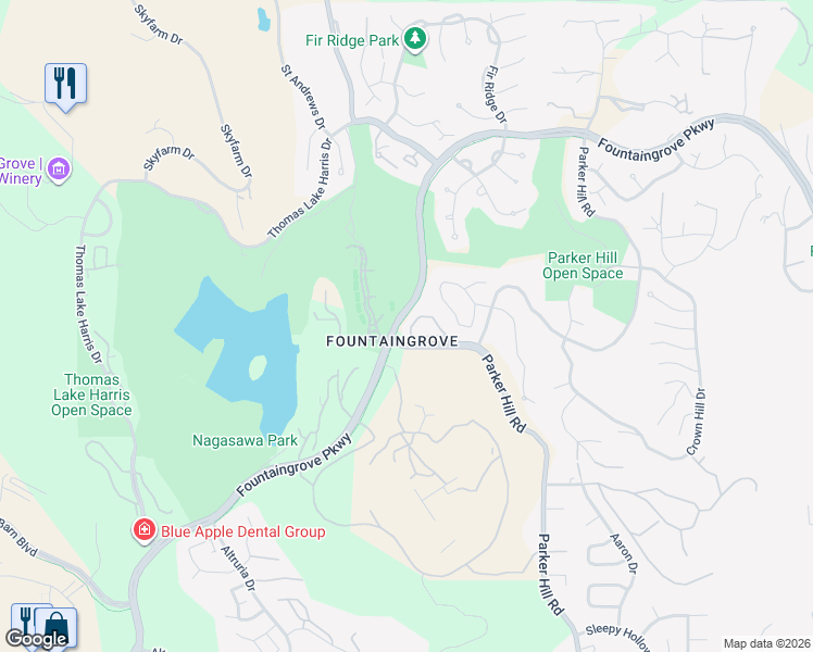 map of restaurants, bars, coffee shops, grocery stores, and more near 2017 Stagecoach Road in Santa Rosa