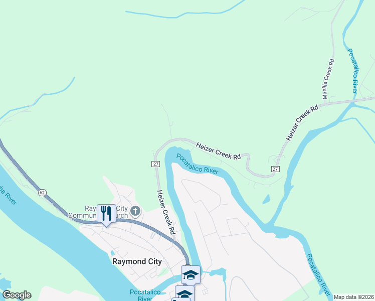 map of restaurants, bars, coffee shops, grocery stores, and more near 46-226 Midway Rd in Poca