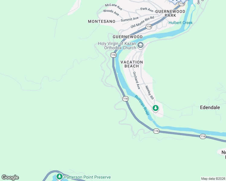 map of restaurants, bars, coffee shops, grocery stores, and more near 17914 Old Monte Rio Road in Guerneville