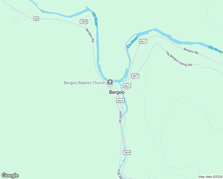 map of restaurants, bars, coffee shops, grocery stores, and more near in Bergoo