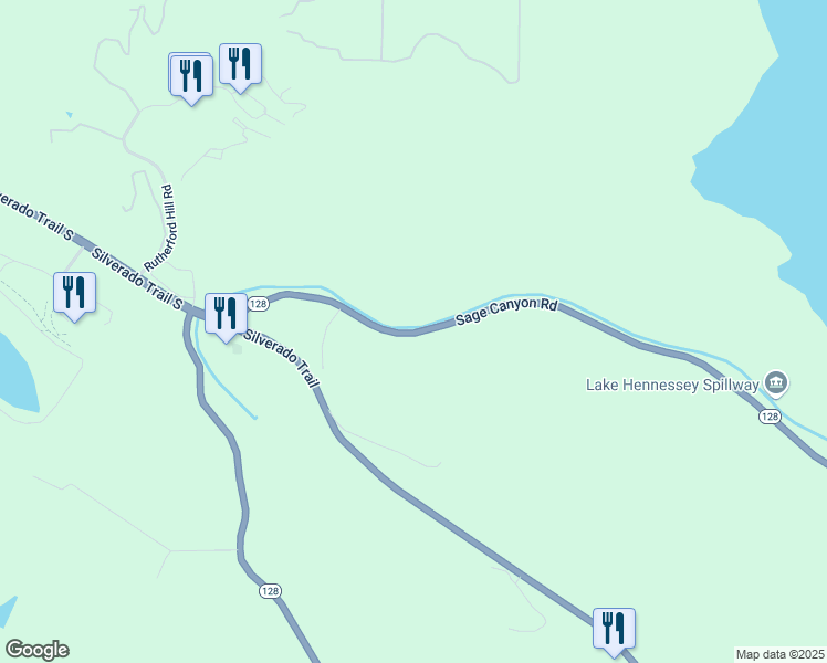 map of restaurants, bars, coffee shops, grocery stores, and more near 704 California 128 in St. Helena